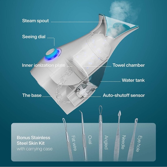 PURE • NANOSTEAMER  • 3 in 1/Multi-Functional Ionic Facial Steamer • - Picture 3 of 8